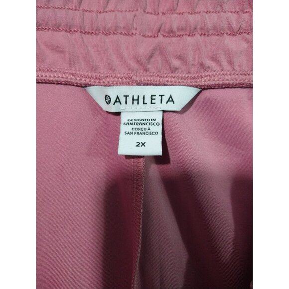 Athleta Pants Womens 2X Pink Crop Travel Lounge Seasoft Straight Modal Blend - Picture 7 of 10